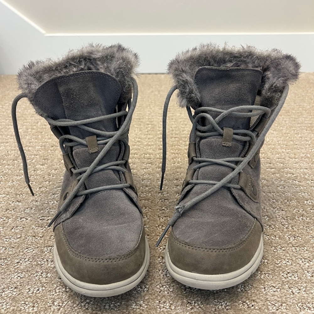 Sorel Women's Charcoal Fur-Lined Winter Boots
